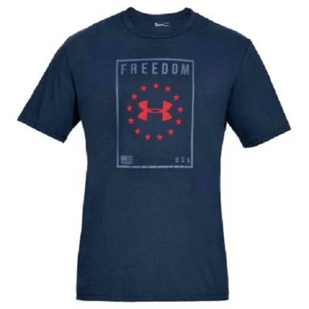Under Armour Men's Freedom Lockup T-Shirt, ACADEMY (NAVY), Size Medium 1327552 - Picture 2 of 2